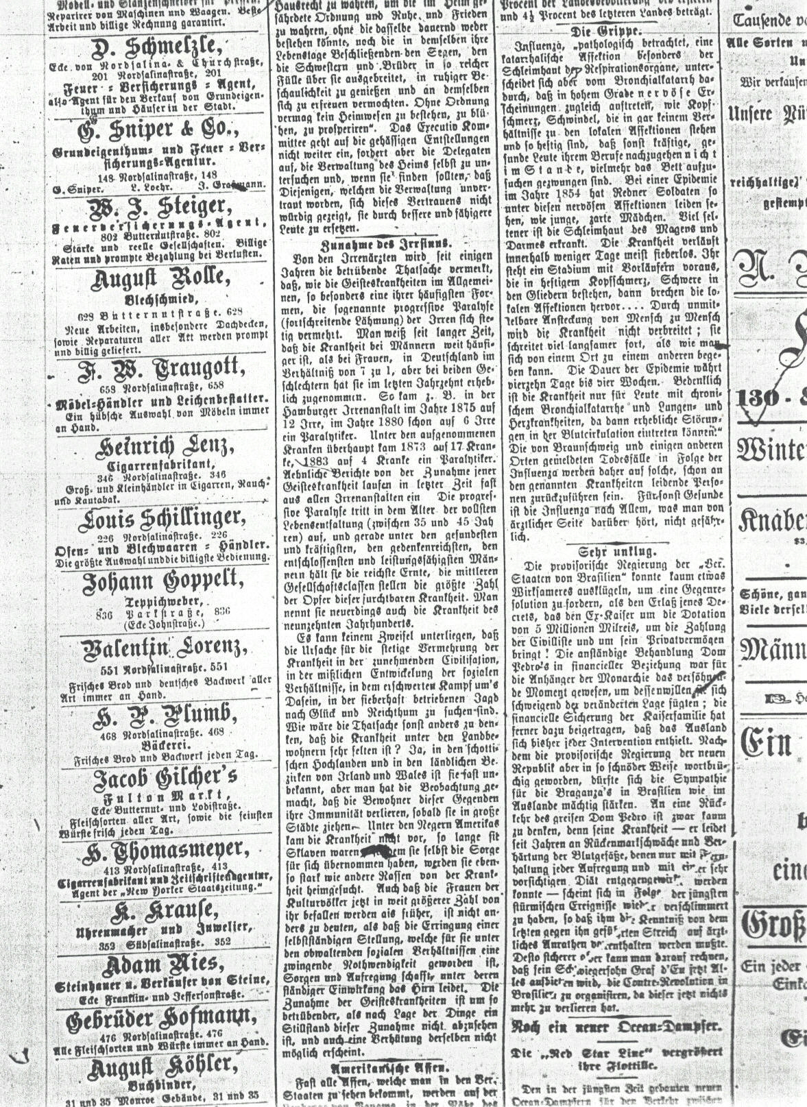 Syracuse Union, 2 January 1890, 
page 4