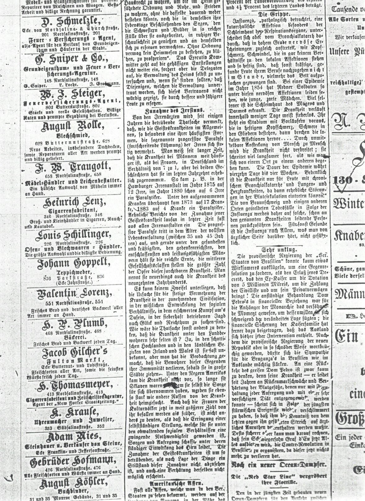 Syracuse Union, 2 January 1890, 
page 4