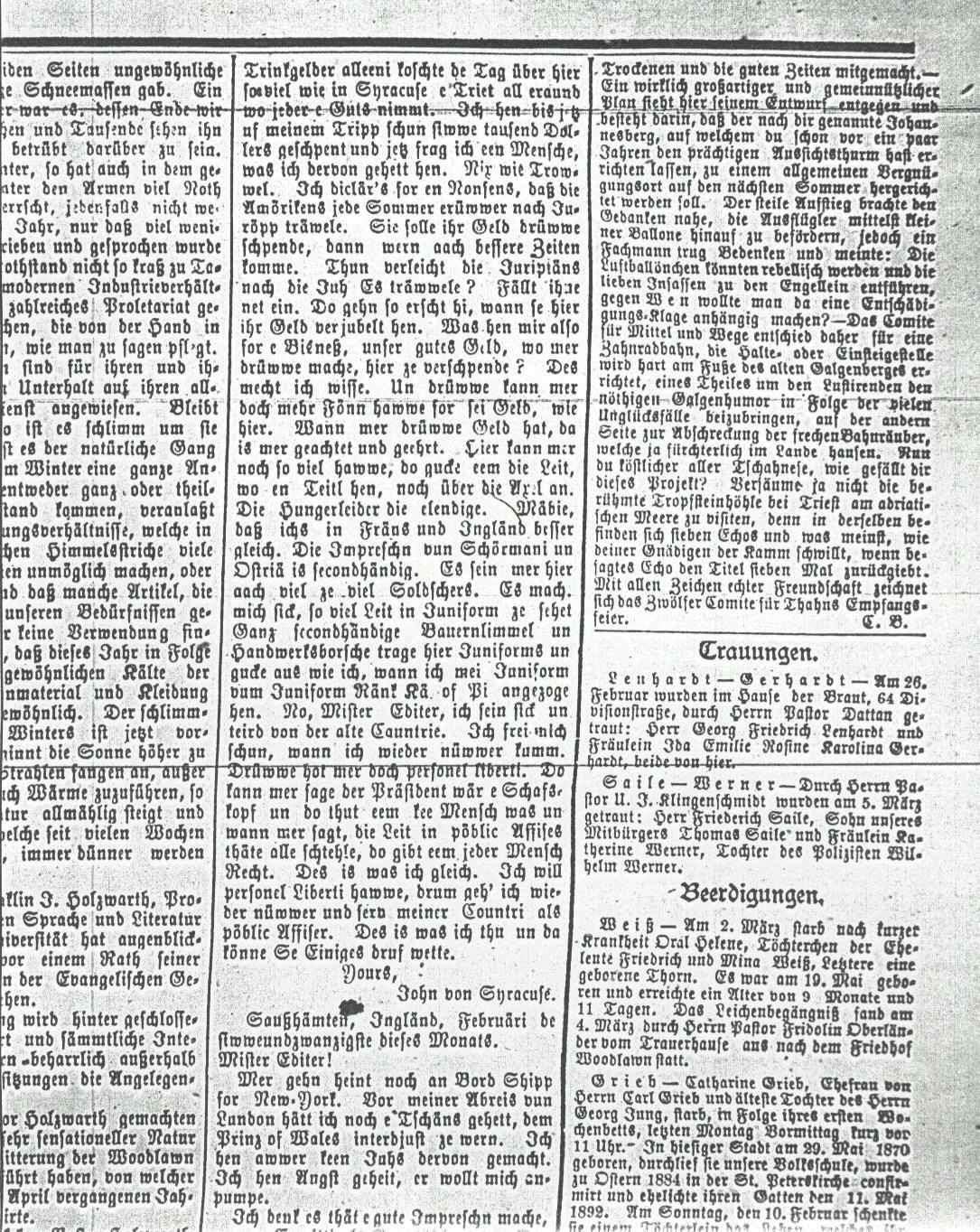 Syracuse Union, 6 March 1895, 
page 3, col. 8