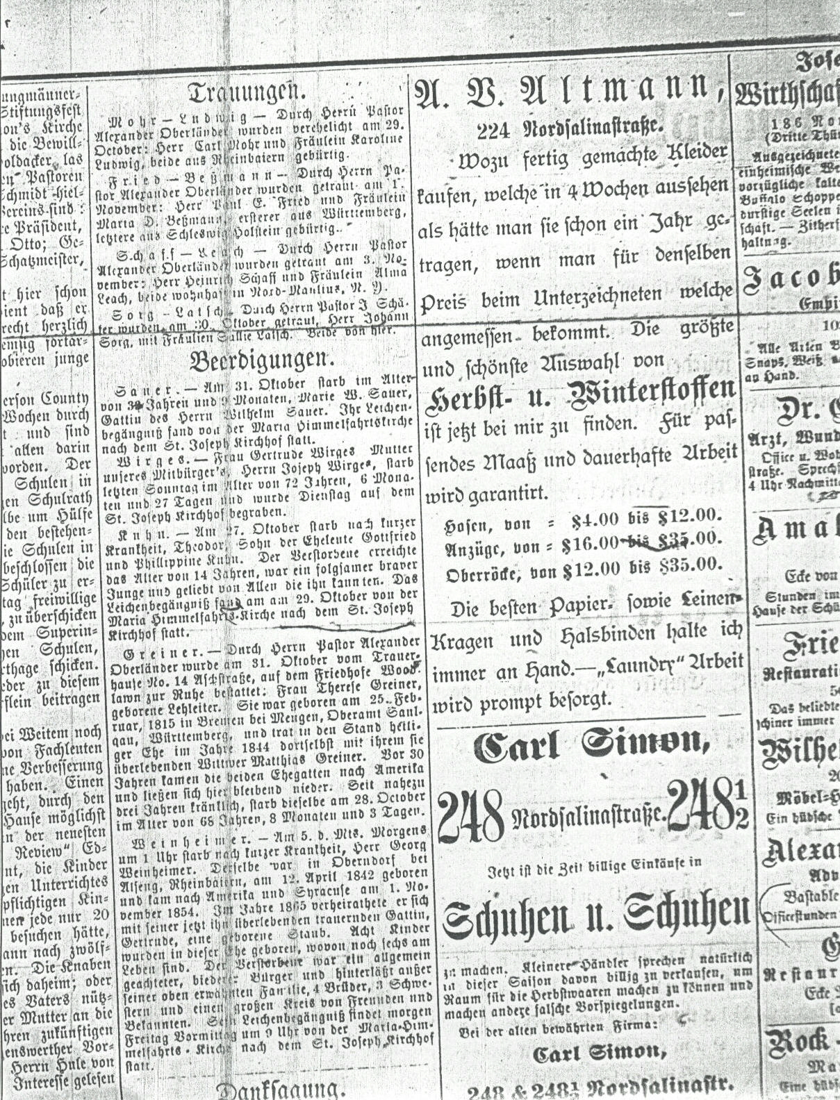 Syracuse Union, 6 November 1884, 
page 3