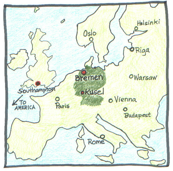 Bremen-Southampton map