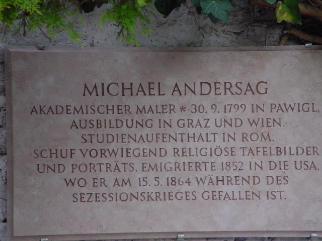Michael Andersag memorial plaque