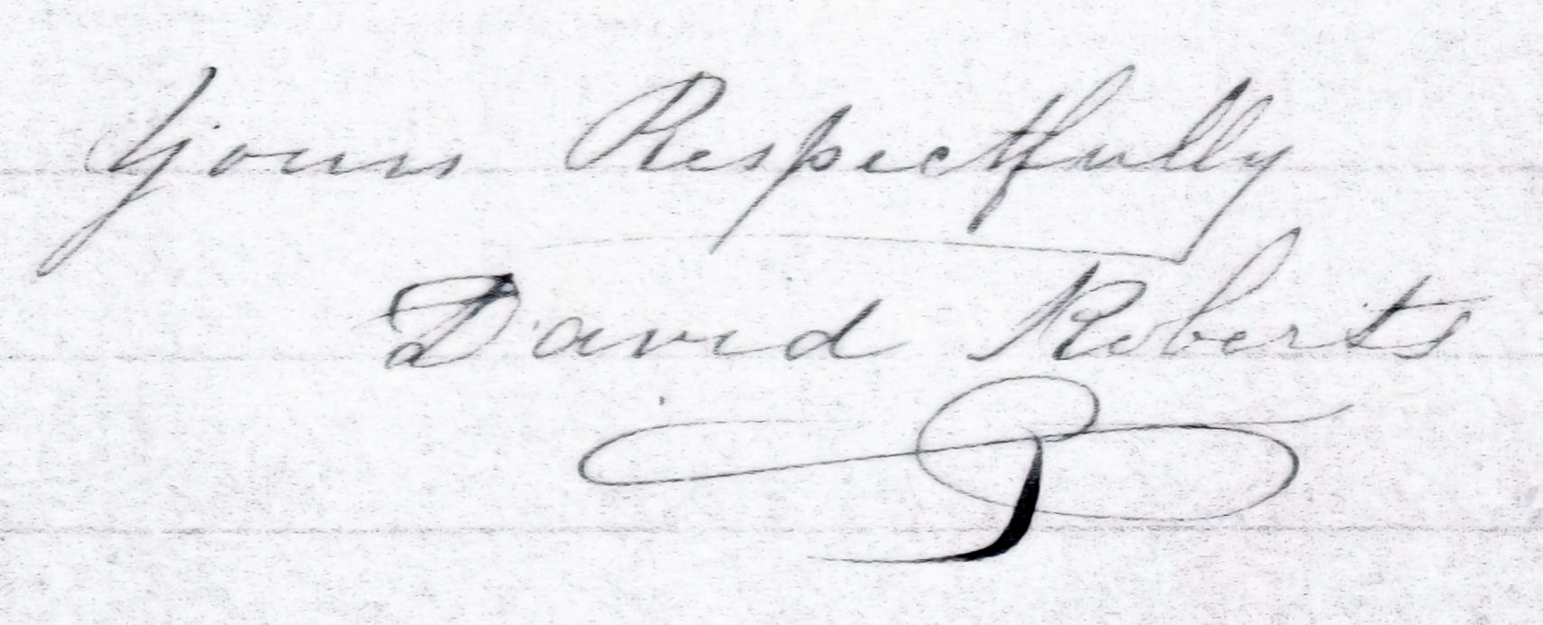 Signature of David Roberts, 1854