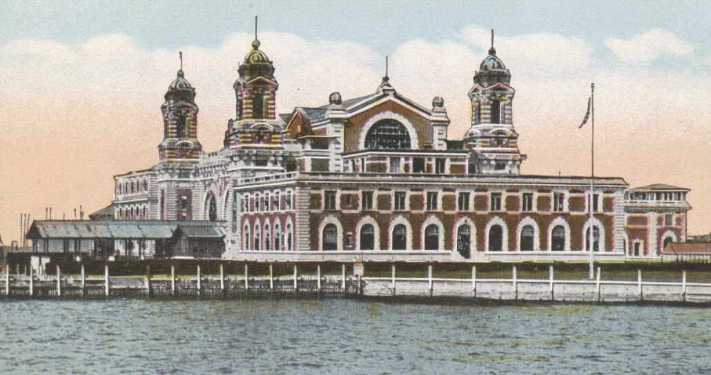 Ellis Island immigration depot, New York, early 1900's