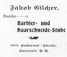 Jacob Gilcher, Barber advertisement