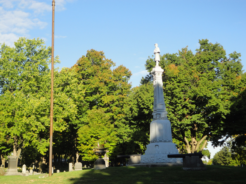 Lilly Post G.A.R. monument with statue