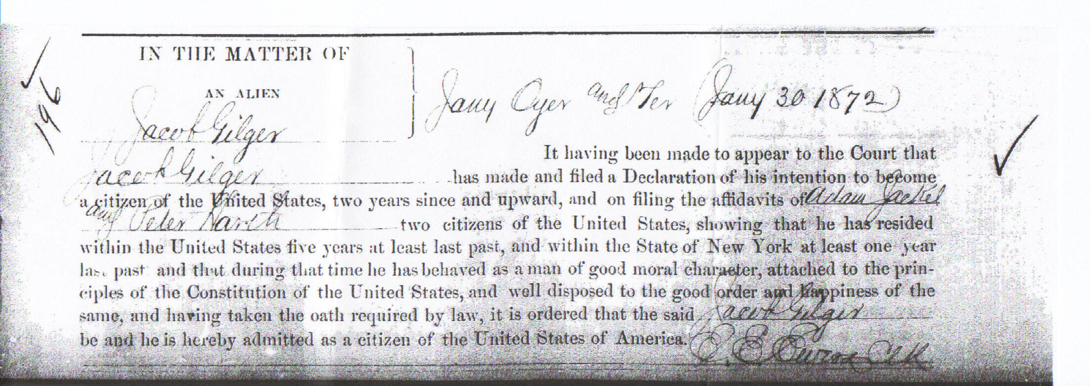 sample naturalization petition, 1872