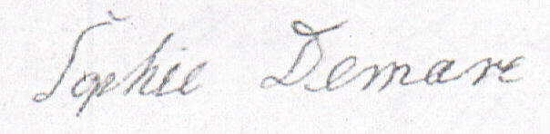 Sophie Demare's signature, 1864