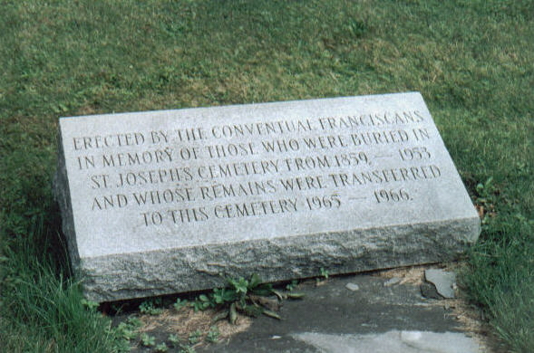 St. Joseph Memorial, Assumption Cemetery,
Syracuse